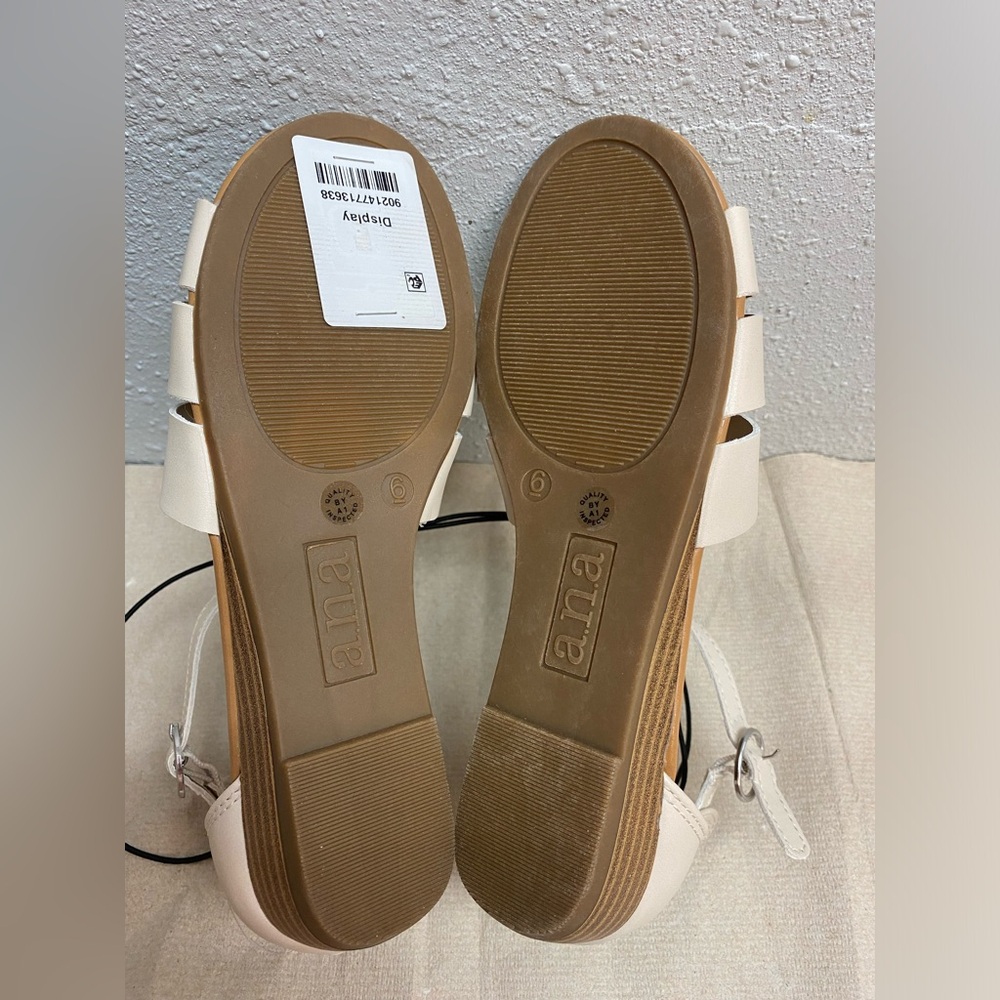 (2) Ana legión cream Womens Legion Wedge Sandals - Picture 8 of 10
